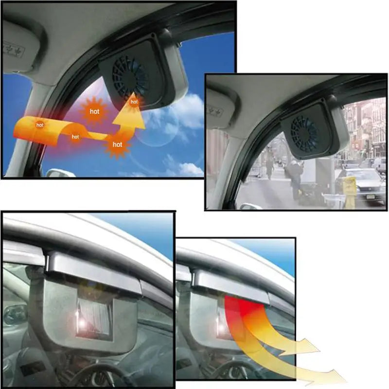 Auto Solar Powered Fan Portable Window Windshield Cooler Energy Saving Clean Air Exhaust Cooling Fan Window Ventilador Fan Acc