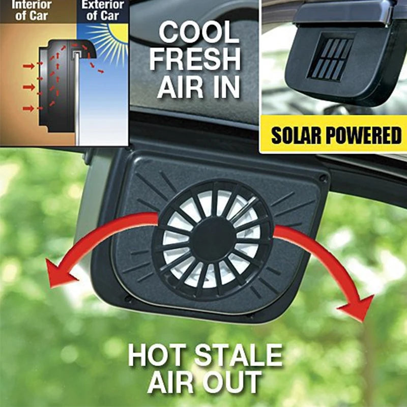 Auto Solar Powered Fan Portable Window Windshield Cooler Energy Saving Clean Air Exhaust Cooling Fan Window Ventilador Fan Acc